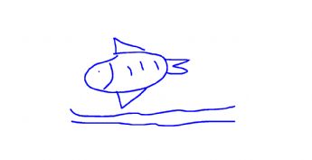 En fisk springer op af vandet 
