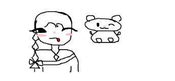 Little girl and cat 