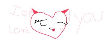 A little heart-shaped character with cat ears 