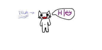 A kitten with a red mouth is standing there 