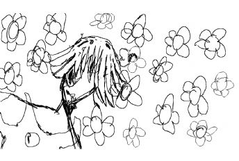 Omgivet af hundrede blomster. 