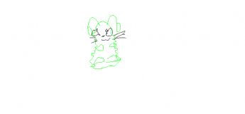 A little mouse with big ears is sitting and looking ahead. 