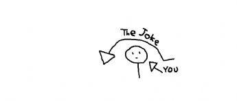 A joke *flies* over a person's head 