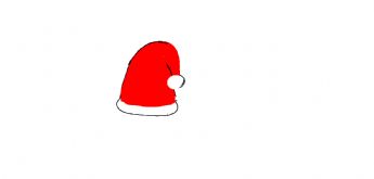 Un cappello di Natale disegnato con delle linee 