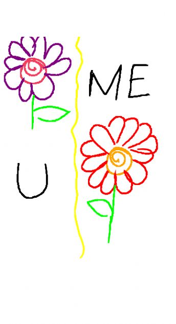De to blomster repræsenterer dig og mig 