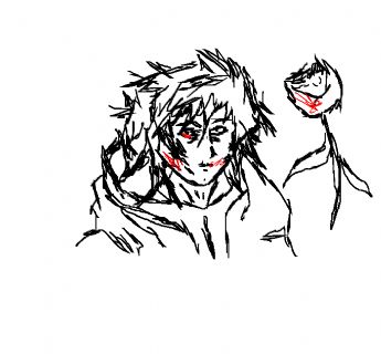 A hooded man and a smiling flower 