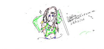 A long-haired, blue-eyed girl is holding a Brazilian flag 