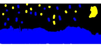 Un mar azul profundo y un cielo nocturno estrellado 