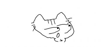 子猫の頭をシンプルな線で描いたイラストです