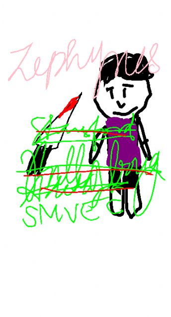 A little boy is standing next to colorful words 