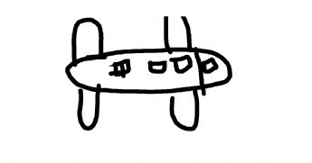 A cute little airplane is flying in the blue sky 
