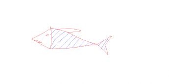 A shark drawn with lines 