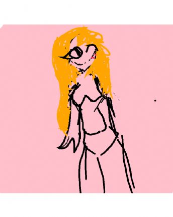 A little girl with long, golden hair, smiling 