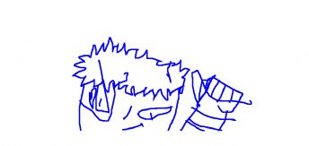 A cool boy with spiky hair and an eye patch 