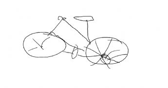 A bicycle drawn with lines 