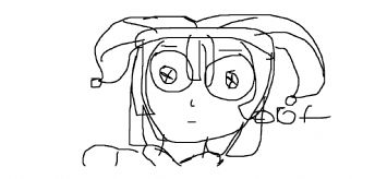 A character wearing a jingle hat with big, bright eyes 
