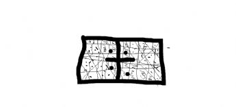Ein vierteiliges Fenster, gezeichnet mit schwarzen Linien 