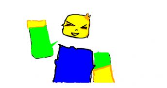 Ein quadratischer Junge zwinkert und lächelt 