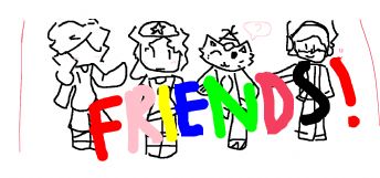 Ein fröhliches Gruppenfoto von vier besten Freunden! 