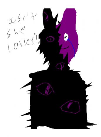 Ein niedliches, schwarz-lila Stachelmonster 