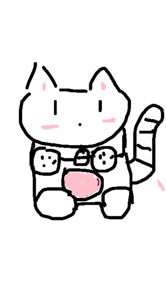 The little white kitten has a pink belly and a striped tail 